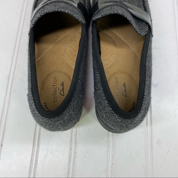 Clarks Trish Rose Gray herringbone loafers - Picture 9 of 9